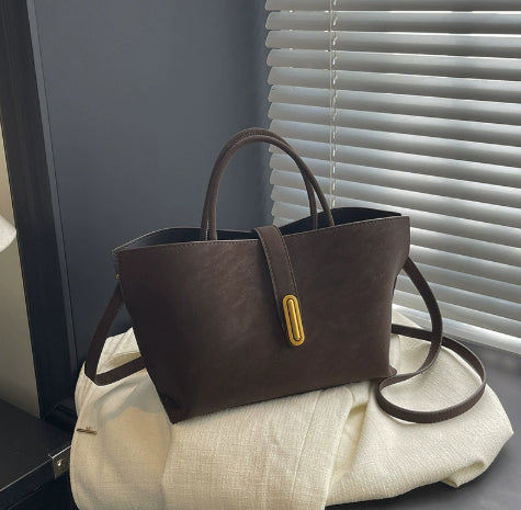 Retro High-capacity Minimalist Suede-style Tote Bag