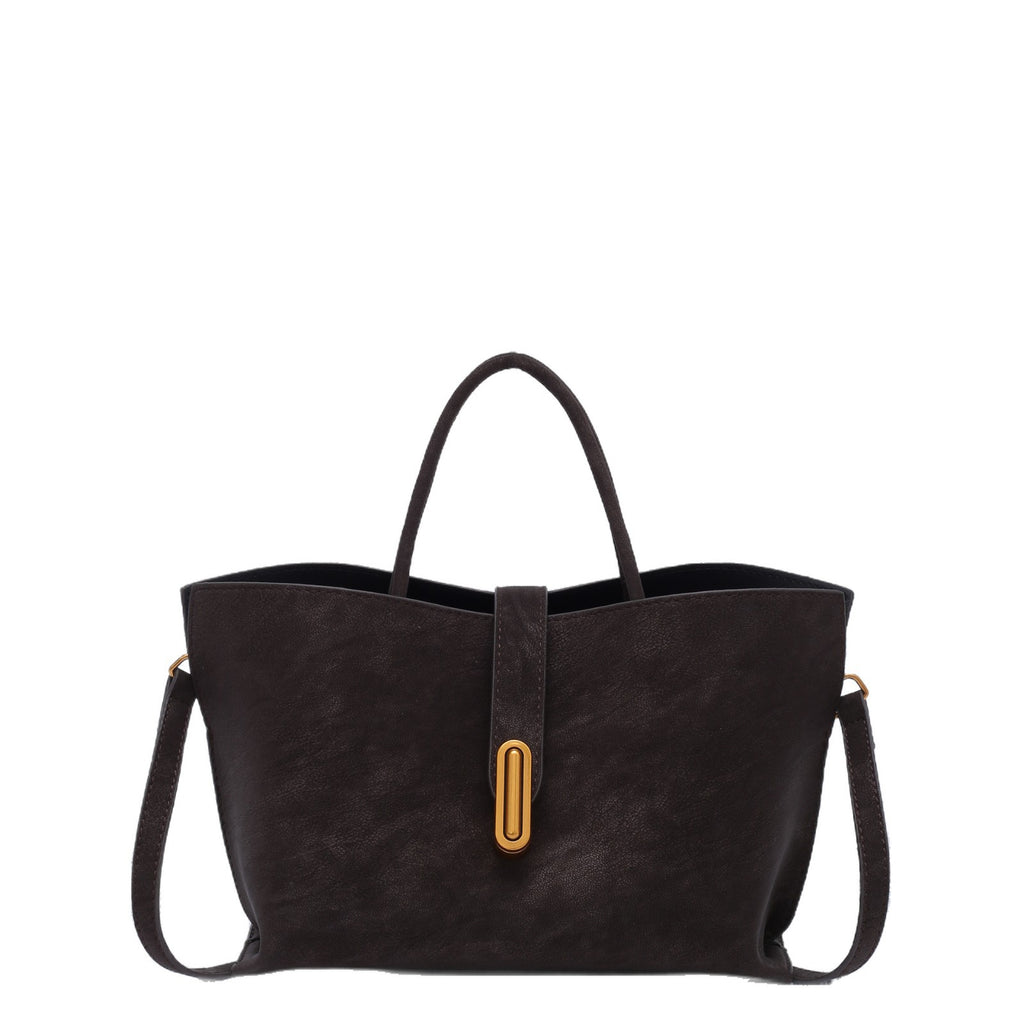 Retro High-capacity Minimalist Suede-style Tote Bag
